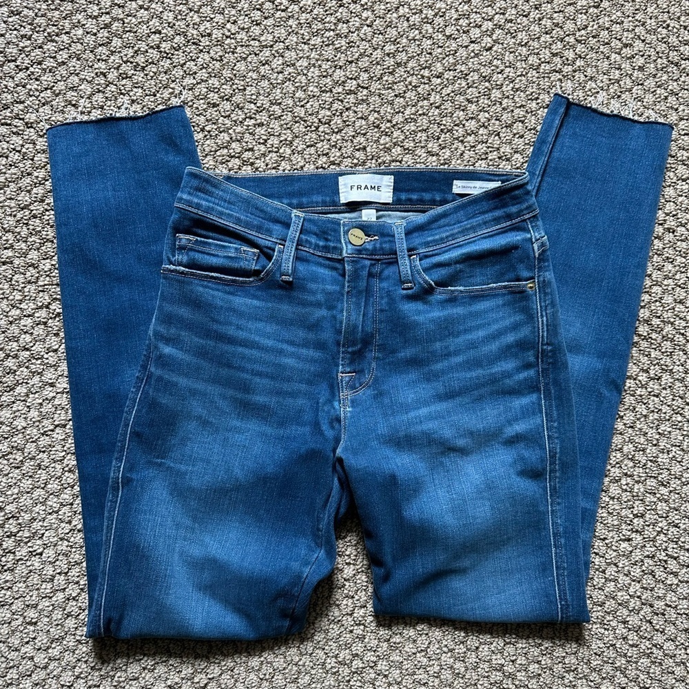 A17- Frame Skinny de Jeanne Crop Jeans sz 27 - Picture 1 of 7